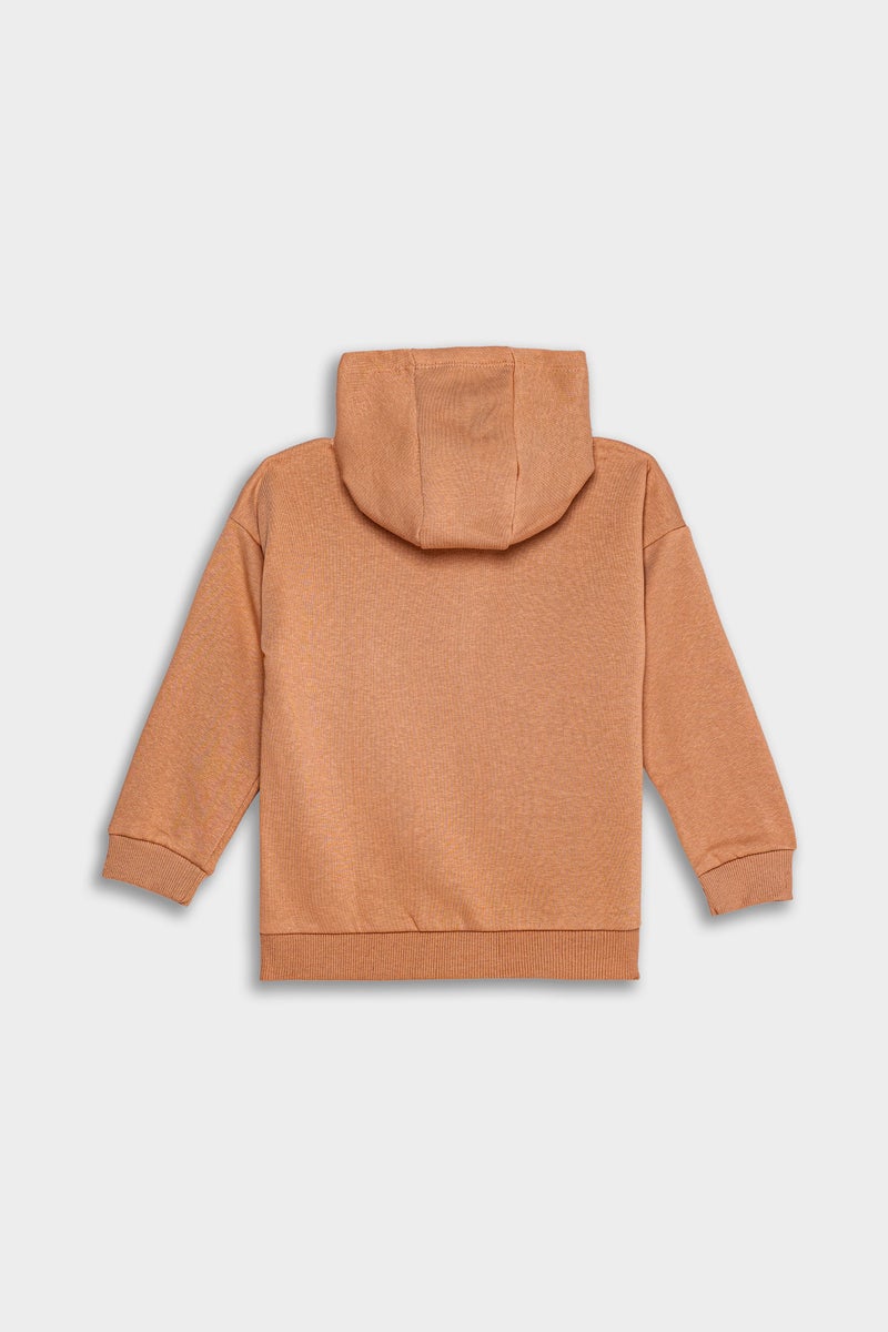 DeFacto Brown BabyGirl Baby Girl Soft Fur Inside Zip-Up Hoodie Casual - Image 3
